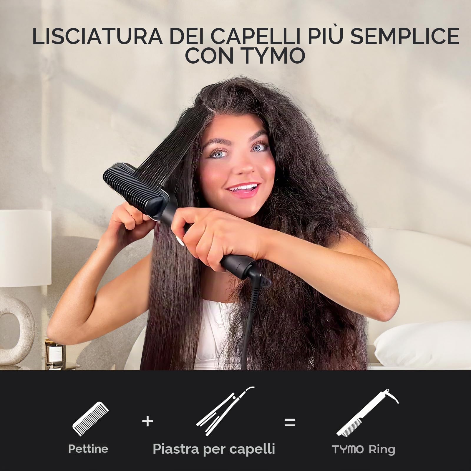 Arricciacapelli Automatico Professionale + Spazzola Lisciante per Capelli