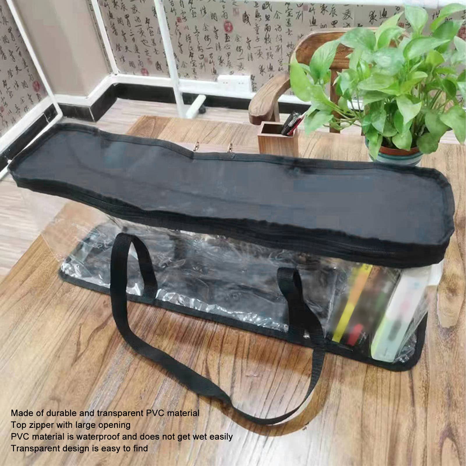 Sac De Rangement Transparent PVC Grand Format - Pour Tableaux, Documents Ou Matériel De Peinture