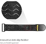 Trilancer Elastic Cinch Straps with Anti-Slip Strips, 30cm x 5 cm(8 Pack) Heavy Duty Multipurpose Hook Straps for Extension Cords, Cables, Ropes, Hoses, Bike, RV, Pant Garters