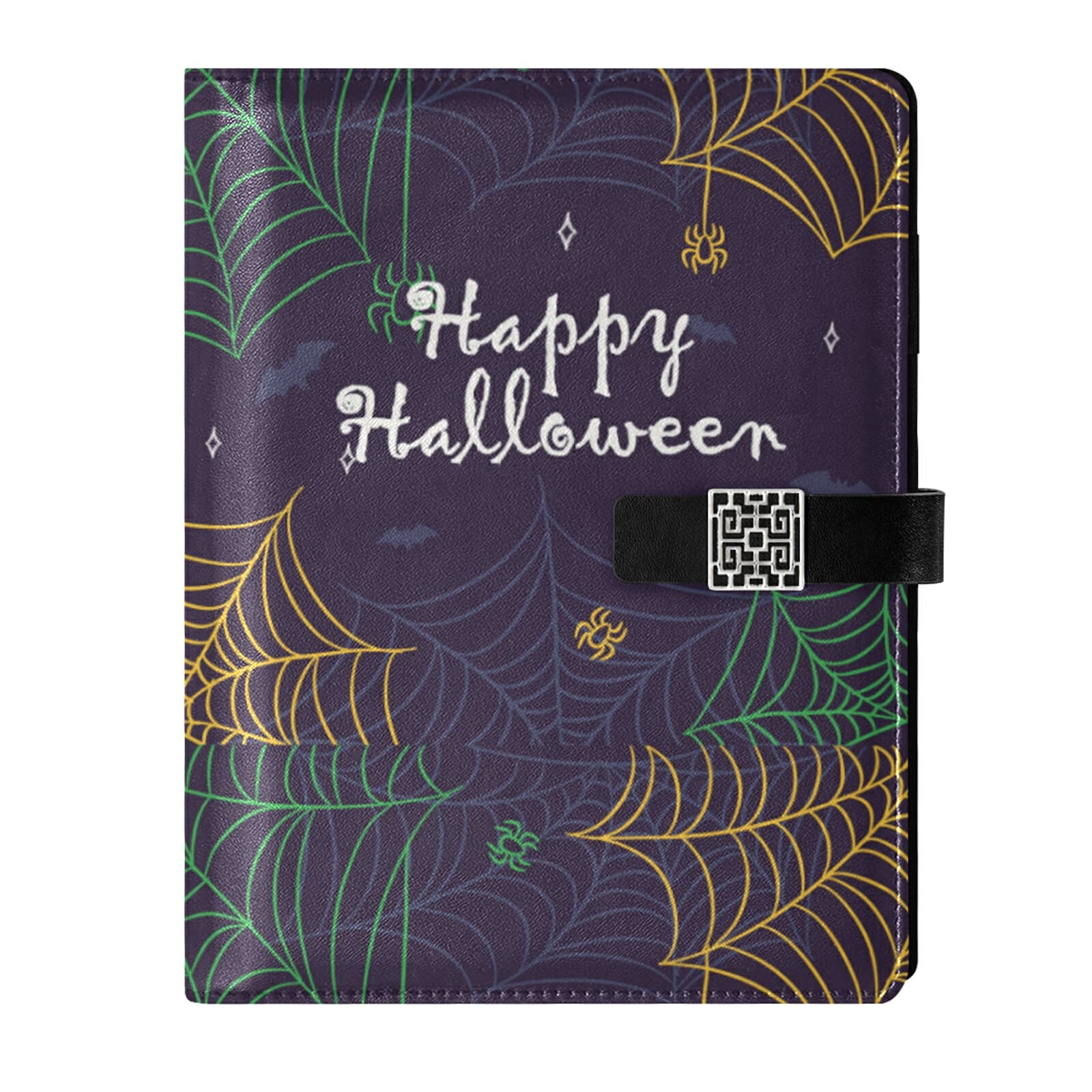 RunningBear Colorful Halloween Leather Journal Notebook Travel Journal Writing Notebook Binder with Pockets Daily Planner Diary Book for Office School Business