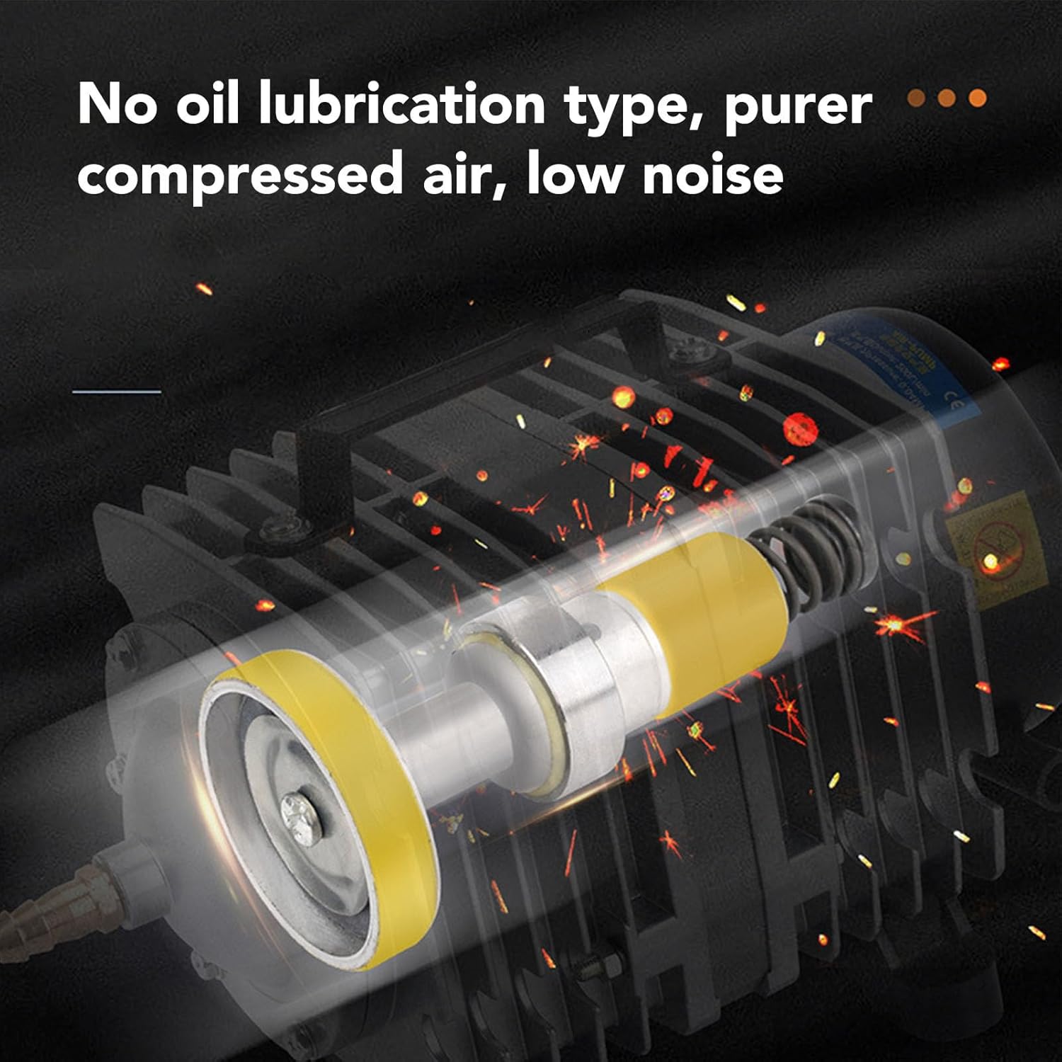 Electromagnetic Air Pump Efficient Low Noise Aluminum Alloy for Garden Pond Aquarium