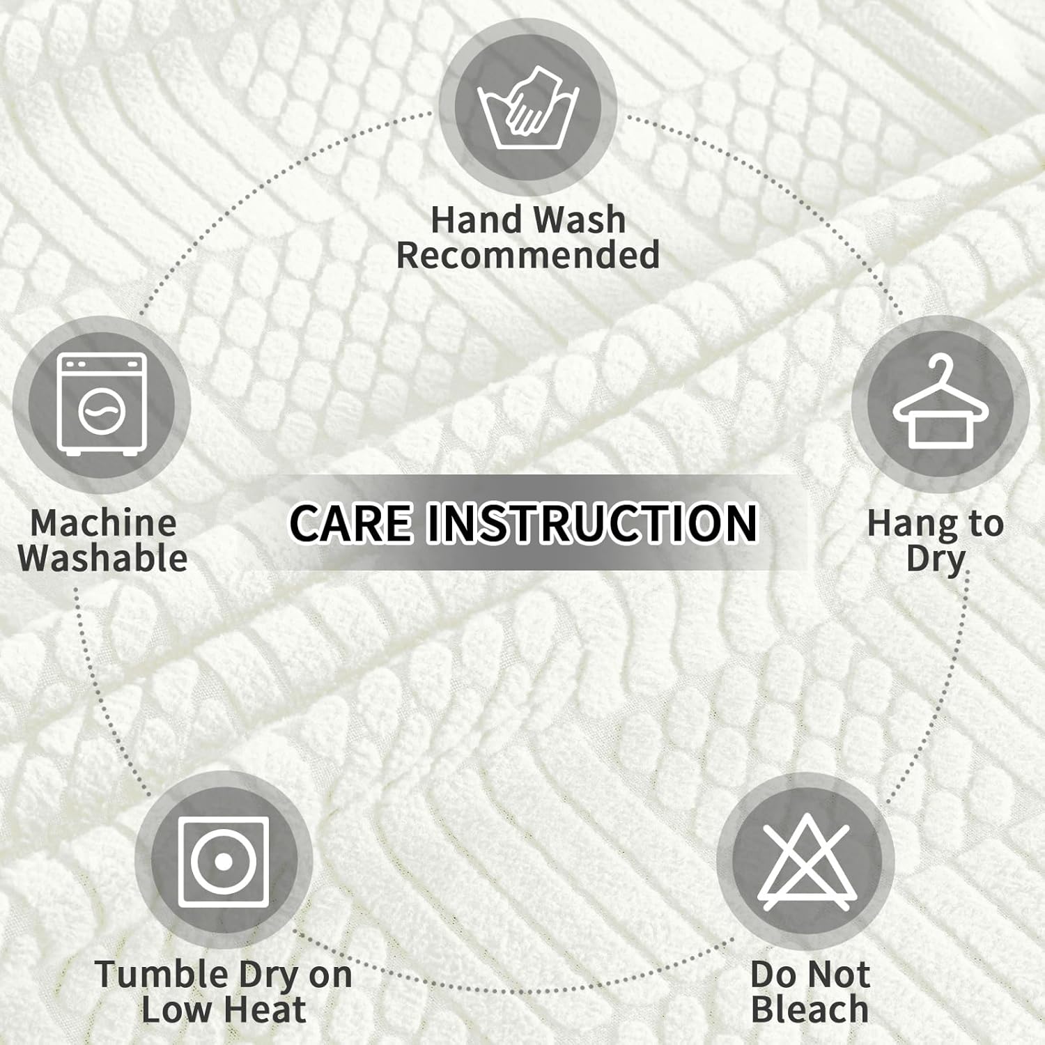 Easy-Going Waterproof Couch Cushion Covers for Couches and Sofas, Stretch Jacquard Sofa Seat Cover Replacement for Dogs, Pets & Kids, Durable Furniture Protector for Oversized Sofa Cushions, Ivory