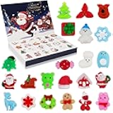 24PCS Christmas Advent Calendar 2025 Decorations Squishies Toys Countdown Blind Box Tiny Mochi Squishy Fidget Toys Christmas Gift Set for Girls Boys Kids