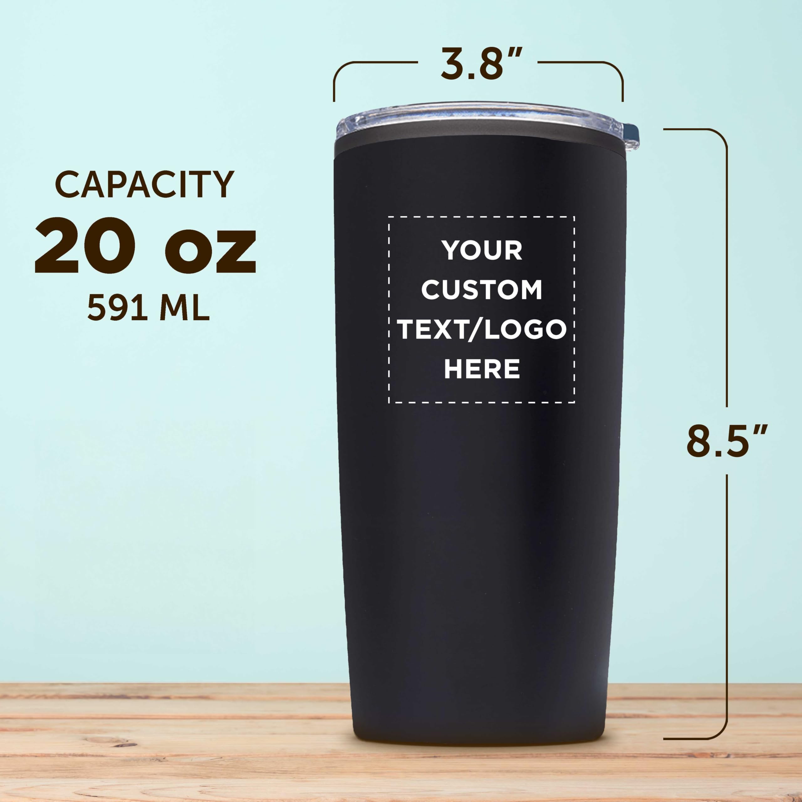 Amazon.com | Custom Plastic Tumblers 20 oz Set of 6/12/24 Personalized Bulk  Pack with Lids, Ice Coffee Tumbler, To Go Cup Insulated - Black: Tumblers &  Water Glasses