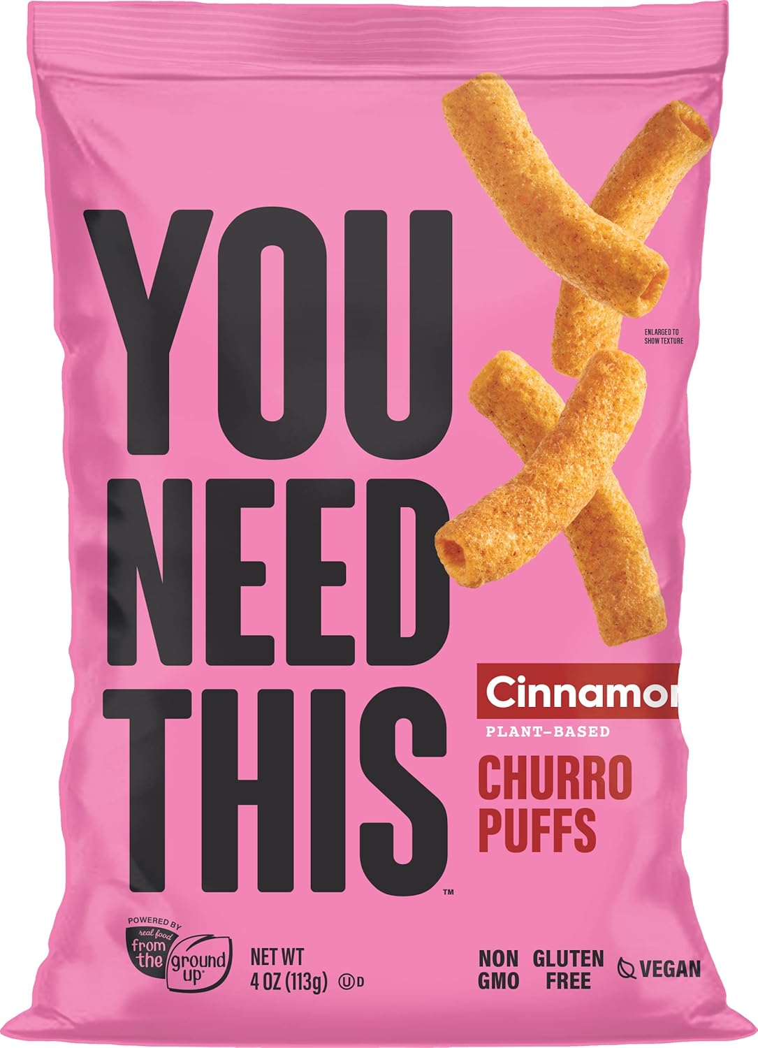 YOU NEED THIS Cinnamon Churro Puffs, 4 Oz Bag (Pack of 6)