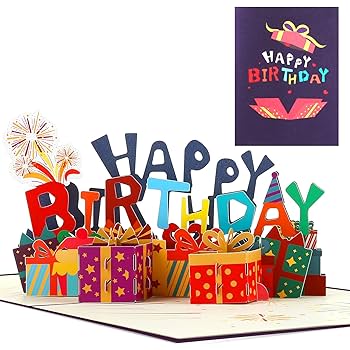 バースデーカード ポップアップ カード 立体 記念日 カード 3D Amazon | Kurimi 3Dポップアップカード 誕生日カード