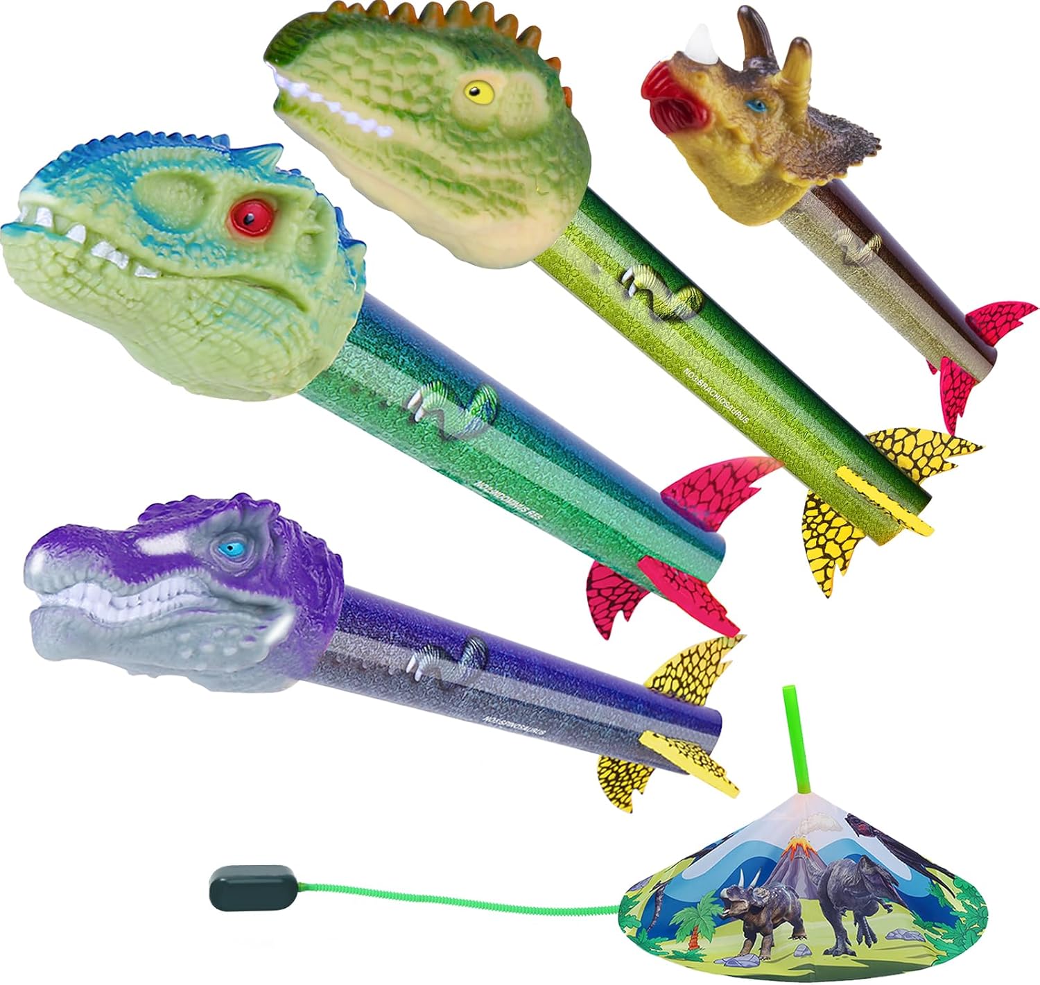 Dinosaur Toy Rocket Launcher for Kids - Launch...
