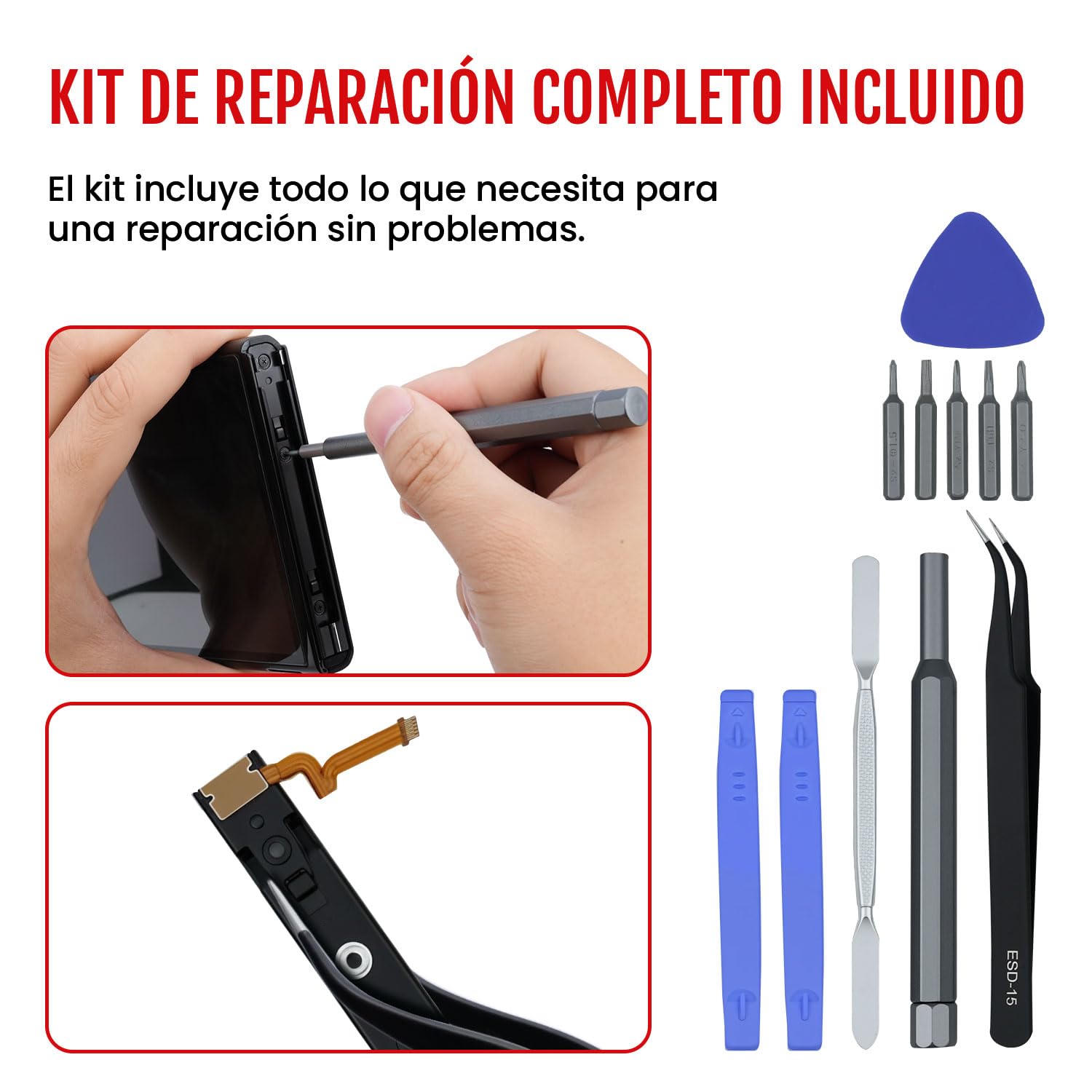 Wigearss Riel Deslizante para Nintendo Switch, Carril de Deslizamiento del Lado Derecho e Izquierdo con Riel Deslizante de Reemplazo y Herramientas para Nintendo Switch