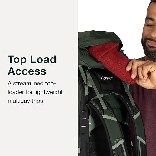 Miniatura 5 de Osprey Talon 44L Mochila de senderismo ligera para hombre, mochila para viajes y campamento, negrogris carbón, LXL