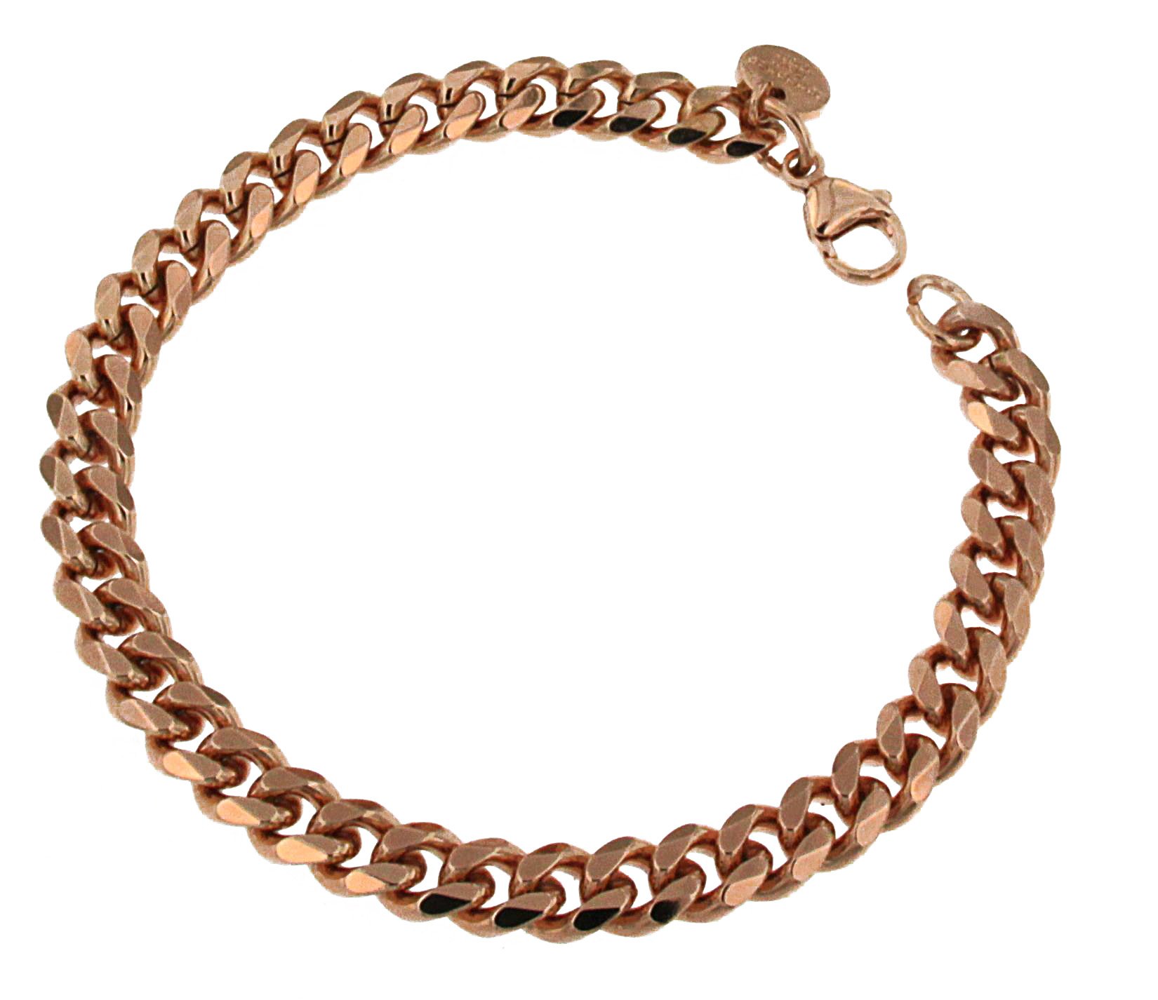 Bracciale originale italiano con ponticello placcato oro 18 carati o doublé 3 mm larghezza lunghezza selezionabile donna uomo regalo gioielli dalla fabbrica Tendenze-Italy, Placcato oro giallo