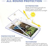 Vista 4 de 35pt Magnetic Card Holders for Trading Cards Protector, 60 Pack Baseball Card Protector, Acrylic Hard Cards Sleeves Case for Baseball Football