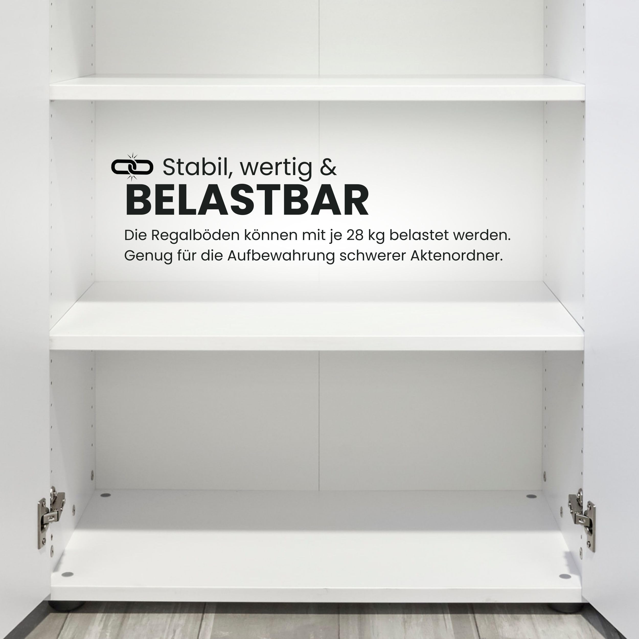 bümö Aktenschrank abschließbar, Büroschrank Holz 80cm breit in Ahorn - abschließbarer Schrank mit Aktenregal für's Büro & Arbeitszimmer, Büro Möbel Ordnerschrank mit Schloss
