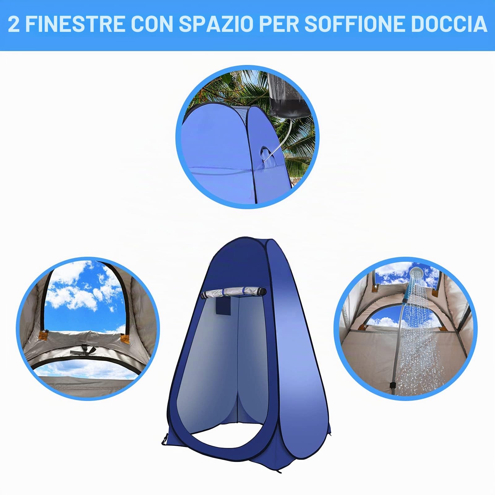 Tenda da doccia pop-up istantanea, Paradiso per la privacy per Spogliatoio portatile con borsa da trasporto per campeggio, escursionismo, spiaggia, bagno