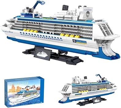 Cruise Ship Building Block Set, 2428PCS Cruise Ship Building Model Kit, MOC Cruise Ship Architecture Micro Brick Sets, Construction Toy for Adults and Teens Gift