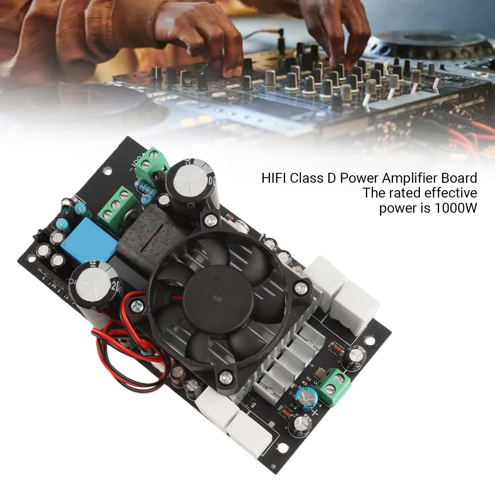 Generic Płyta Wzmacniacza Cyfrowego HiFi o Mocy 1000 W, Klasa D, z Wentylatorem Chłodzącym dla Audiofilów o Kompaktowej Konstrukcji