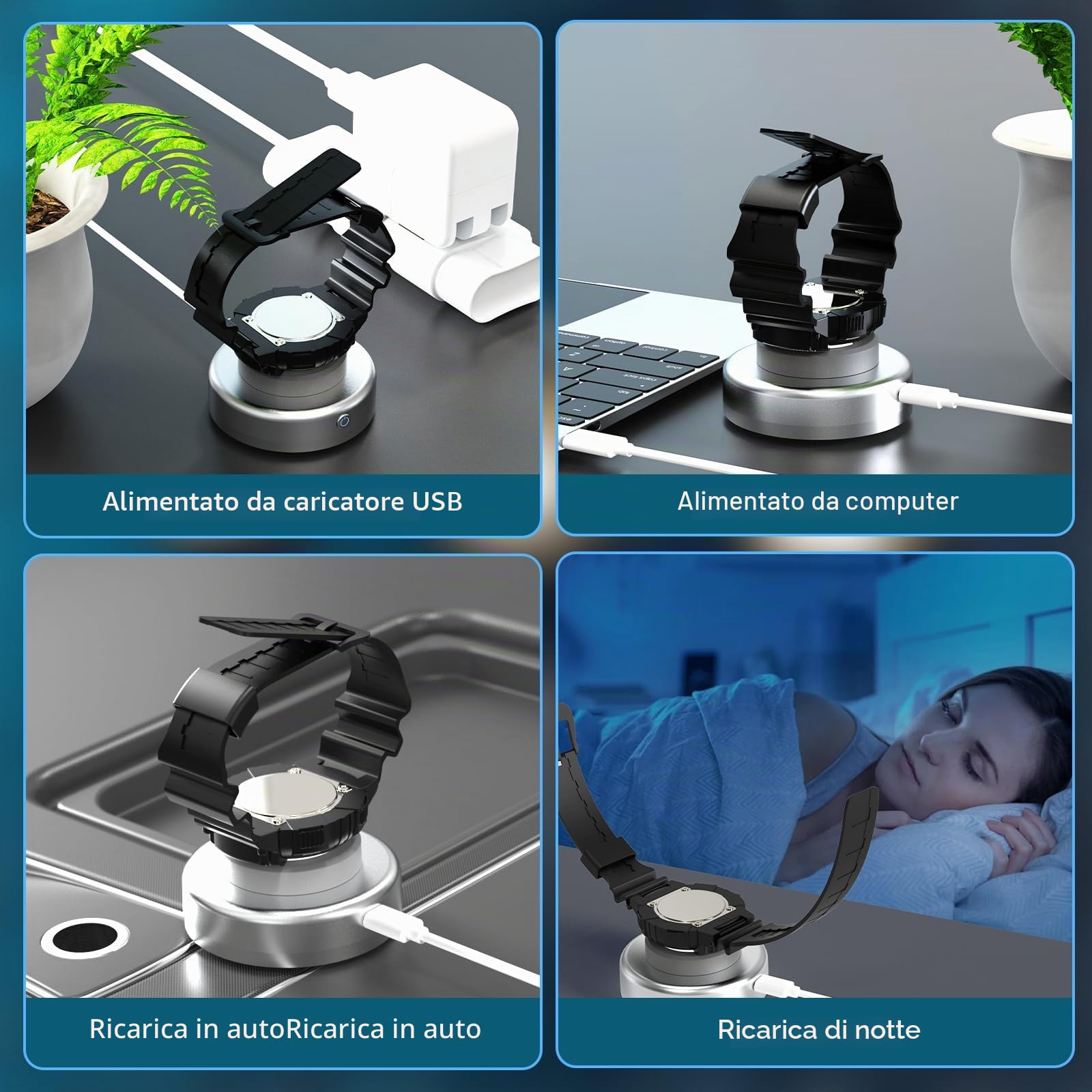 Caricatore solare per orologi Eco Solar per uomini, donne e dimensioni quadrate con 3 cappucci Eco Driver compatibile con Casio G Shock, Tough, Protrek, Seiko, Citizen, Garmin, Timex, Bering, FANMIS