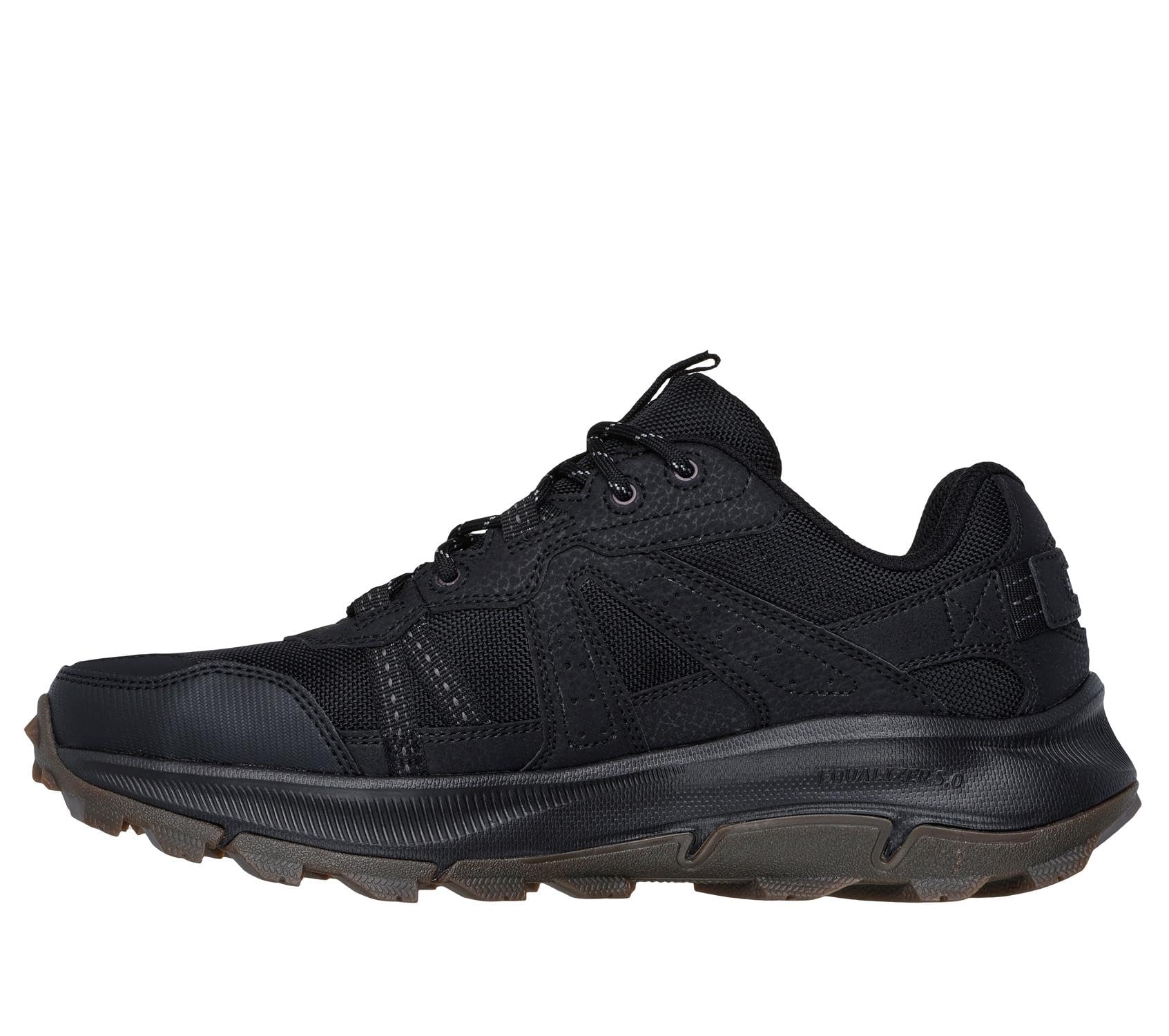 Skechers Men's Equalizer 5.0 Trail Solix Creek Trekking Low Cut Shoes, Black Leather/Textile/Trim, 7 UK