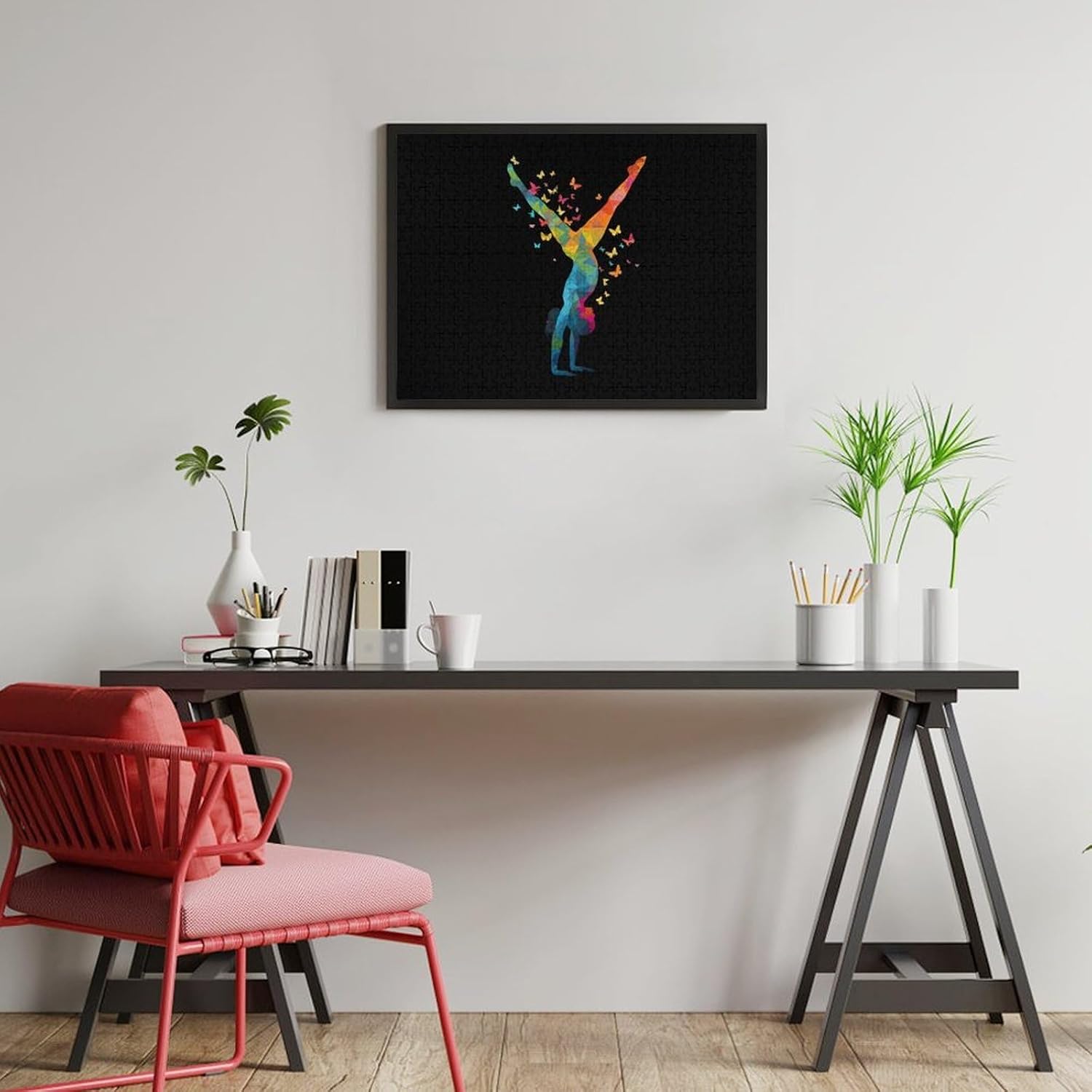 Gymnastics Dance Rainbow Watercolor Puzzles for Adults 500 PCS Wooden Jigsaw Puzzle Wall Decor Christmas