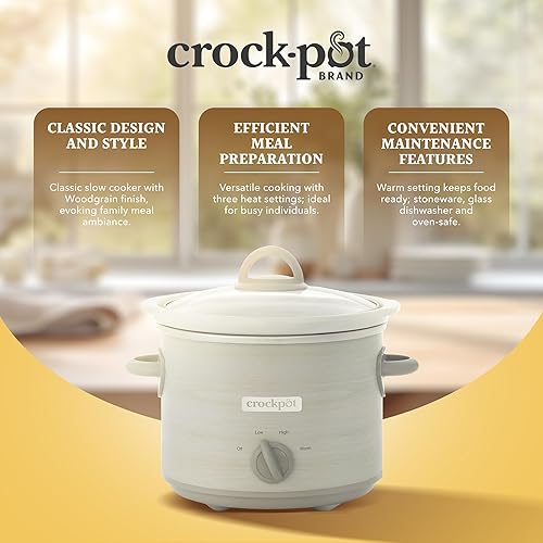 Miniatura 7 de Crock-Pot Manual Design Series - Olla de cocción lenta de 3 cuartos de galón con 3 ajustes de cocción, extraíble para lavavajillas y horno de