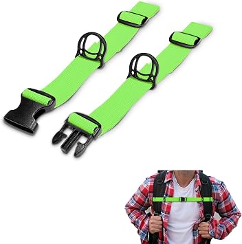 Outdoor Adjustable Sternum Strap for Backpack, Camping Hiking Backpack Straps With Quick Release BuckleNeonGreen, 1pcs
