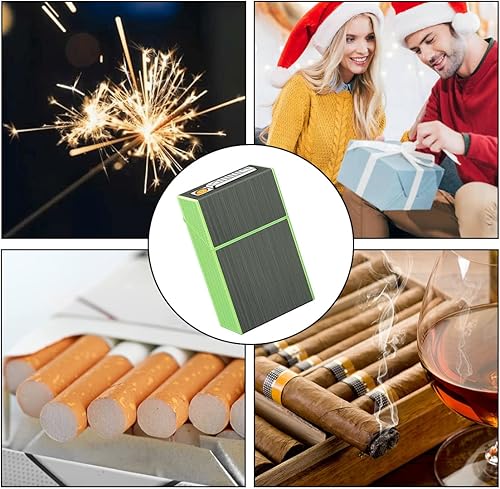 Miniatura 9 de COZYLIFE Estuche luminoso para cigarrillos encendedor USB 2 en 1 recargable sin llama resistente al viento encendedor eléctrico para regalo