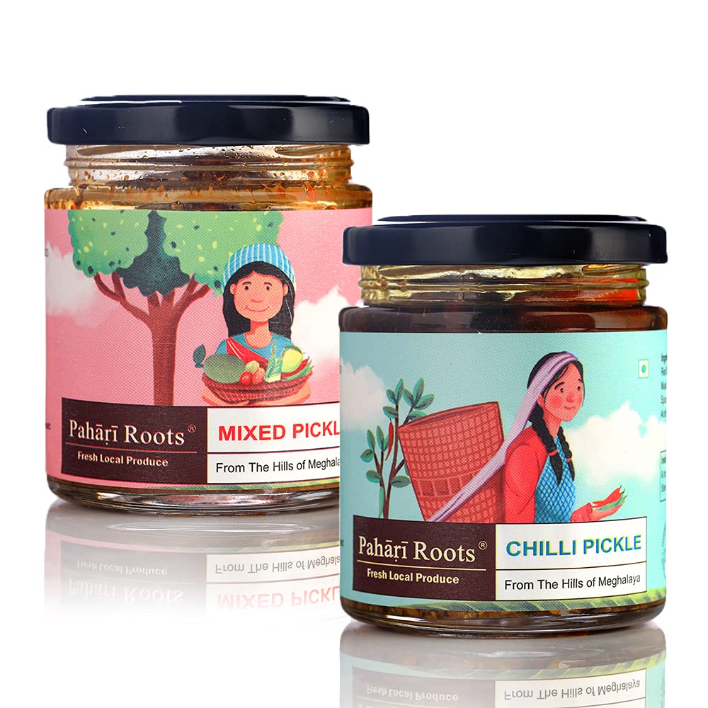 Pahari Roots Pickle Combo - Chilli & Mixed | 400G (2 Bottles of 200G Each) (B08KHMGH4W) Amazon Price History, Amazon Price Tracker