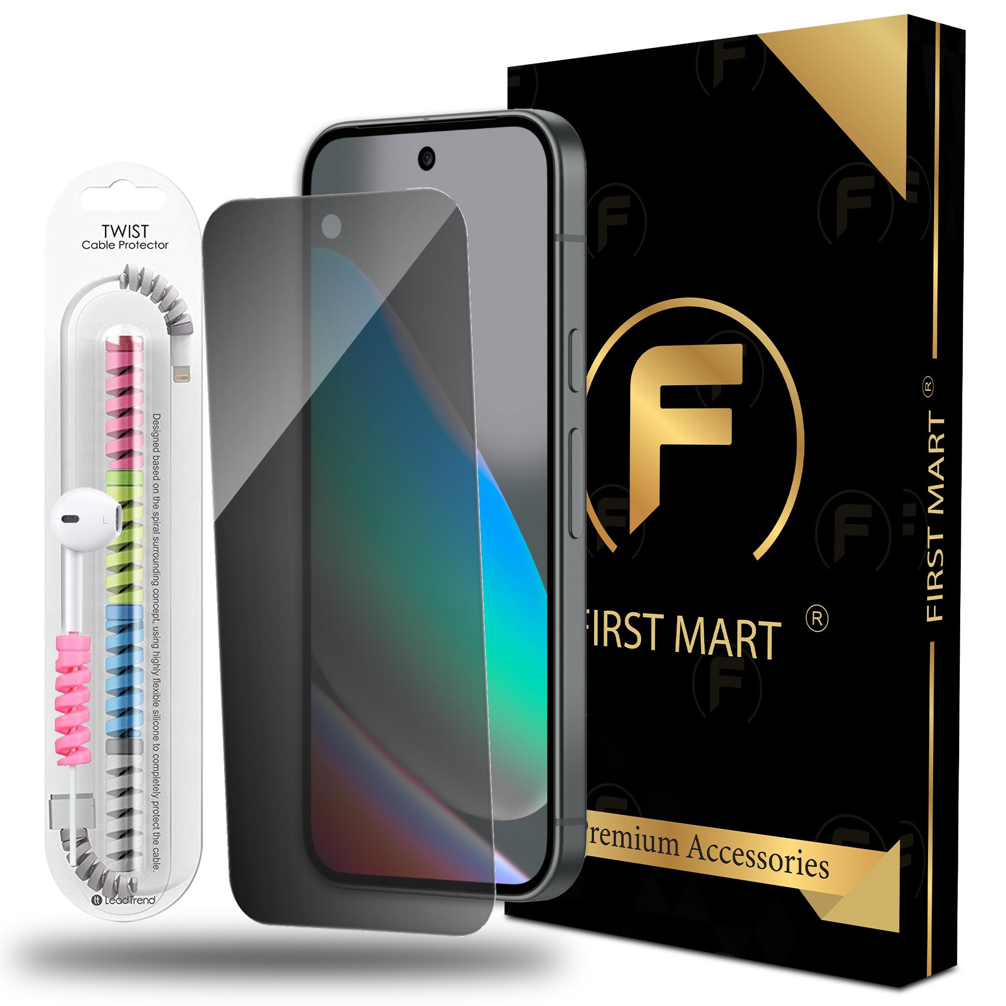 FIRST MART Borderless Privacy Tempered Glass for Google Pixel 10 & Pixel 10 Pro with Cable Protector | Anti-Spy Edge-to-Edge Screen Guard, Case-Friendly | Pack of 1-picture-28
