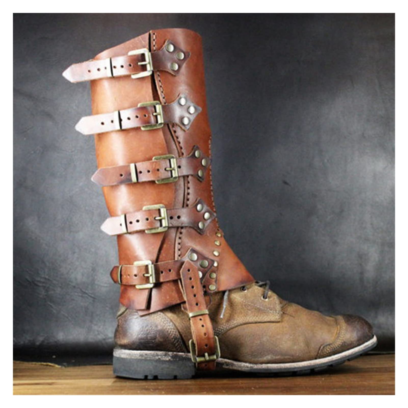 Bottines Médiévales En Cuir - Homme/femme, Talons Bas, Fermeture éclair Latérale