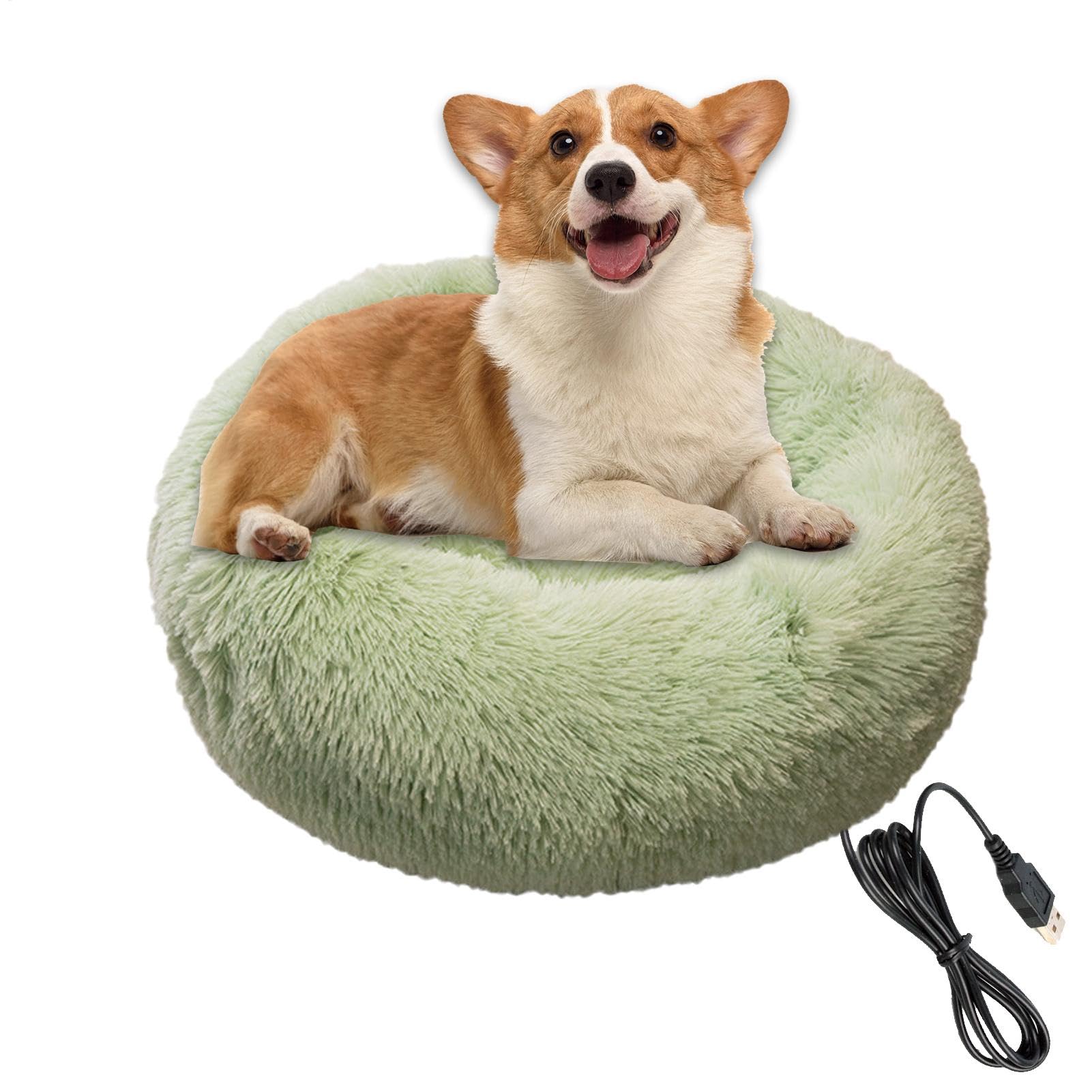 Heated Cat Bed, Washable, Easy Care Heated Pet Bed for Cats, Pet Warm Compress Heated Pet Bed USB Charging Dog Bed USB Charging Small Pet Heating Pad v