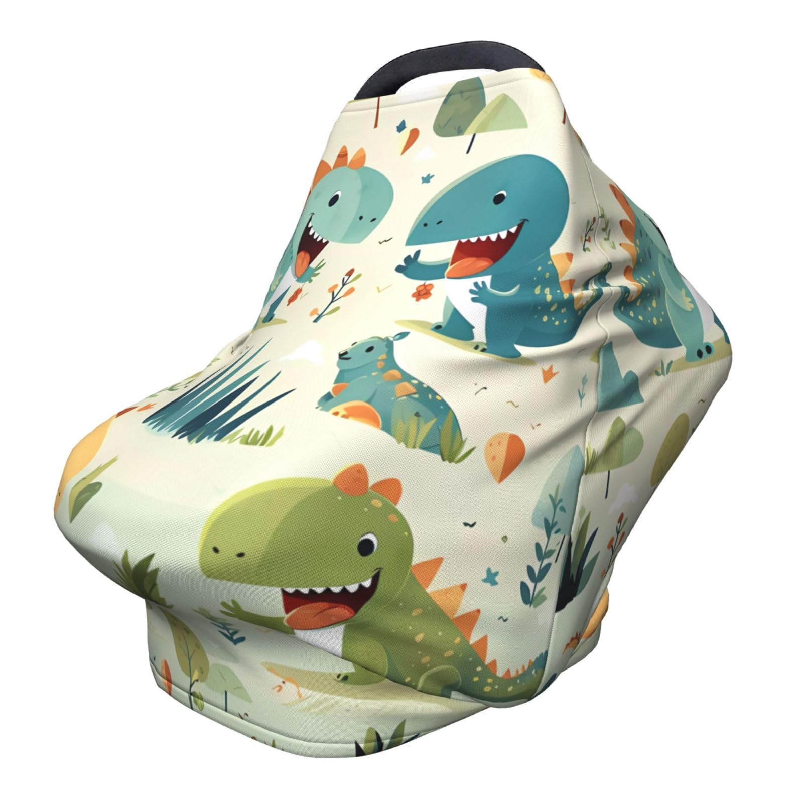 XZDHYZ Cute little baby dinosaur Versatile full-print Stroller Chair Cover/Nursing Cover, specially designed for your baby, Black