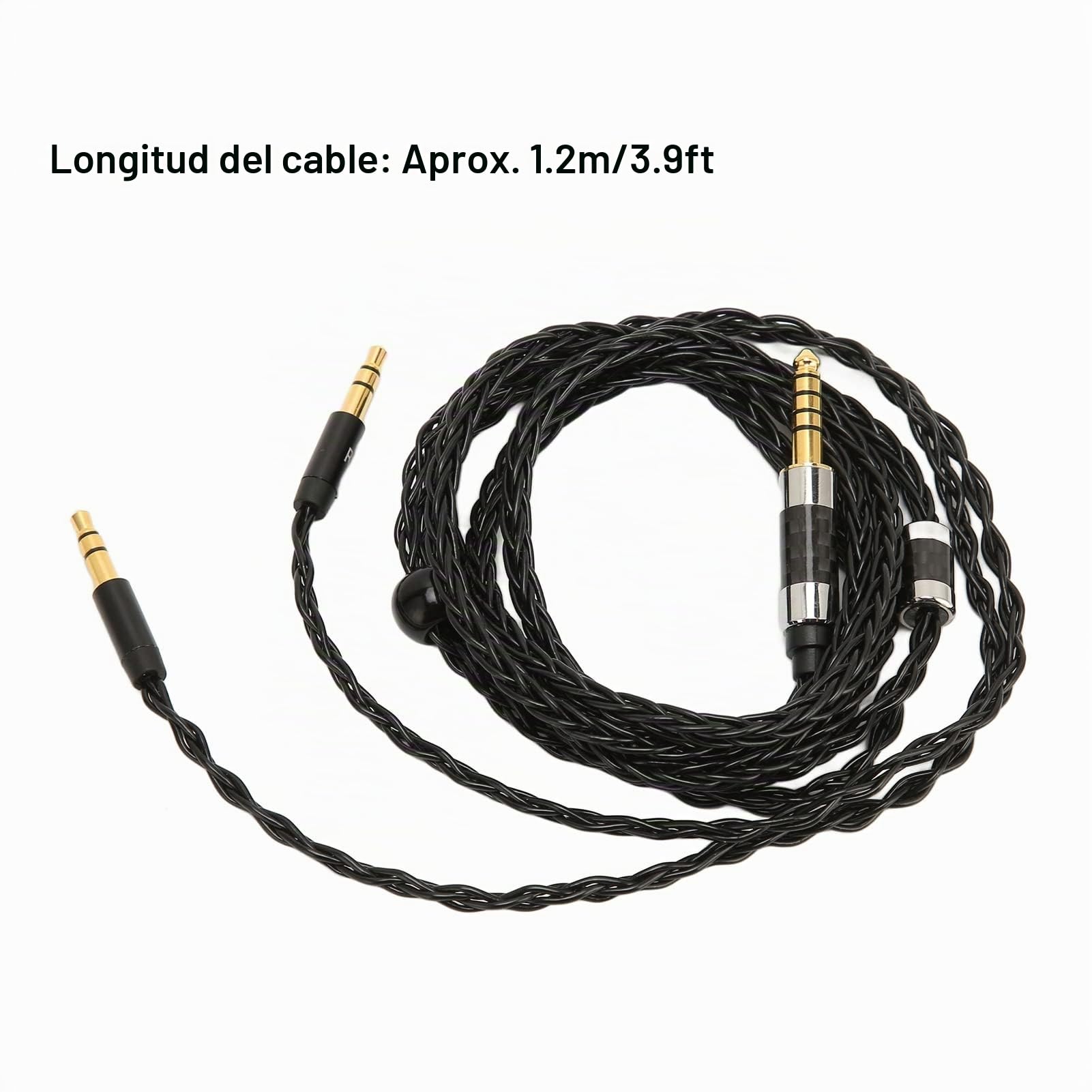 Cable de Audio para Auriculares, 8 Núcleos Equilibrados de 4,4 Mm a Doble Cable de Audio Auxiliar Chapado en Plata de 3,5 Mm para MDR Z7 Z1R, para Teloon D7100 D7200 D600 D9200, para Beyerdynamic T1 T