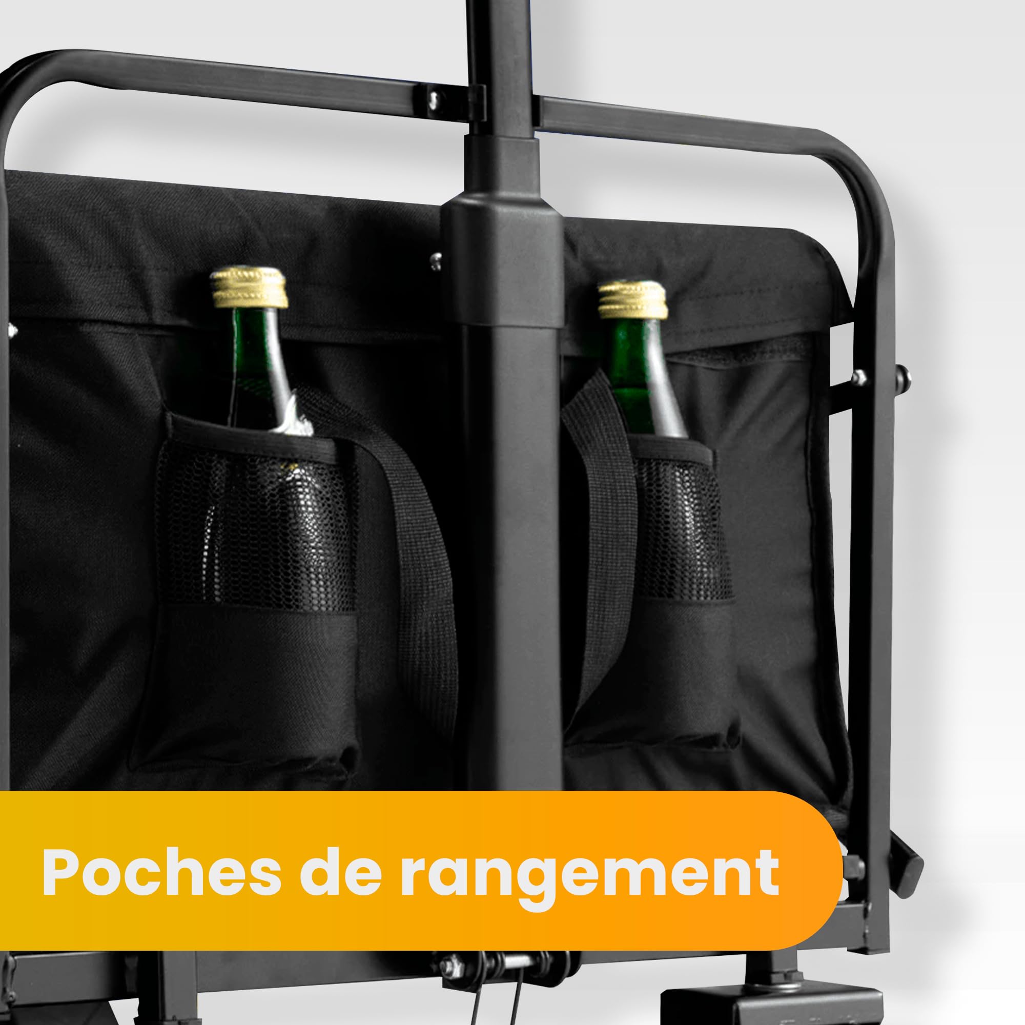 JUPPLIES Chariot Pliable à roulettes Grandes 150KG – Chariot de Jardin, Plage et Courses | Chariot de Transport Pliable Tout Terrain avec Poignée Télescopique et Tissu Oxford 600D Imperméable