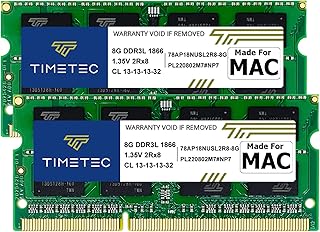 Timetec 16GB KIT(2x8GB) Compatible for Apple Late 2015 iMac (27-inch w/Retina 5K Display) DDR3L 1867MHz / 1866MHz PC3L-14900 2Rx8 CL13 1.35V 204 Pin SODIMM Memory Module MAC RAM Upgrade for iMac 17,1