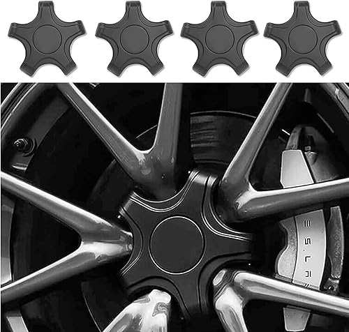 ATAIRSOFT Juego de 4 tapacubos para llantas de Tesla modelo 3 Aero para llantas originales de 18 pulgadas, accesorios modelo 3 (negro mate con