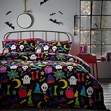 Portfolio Home Glow In The Dark Ghouls & Ghosts Halloween Kids Single Duvet Set Cover