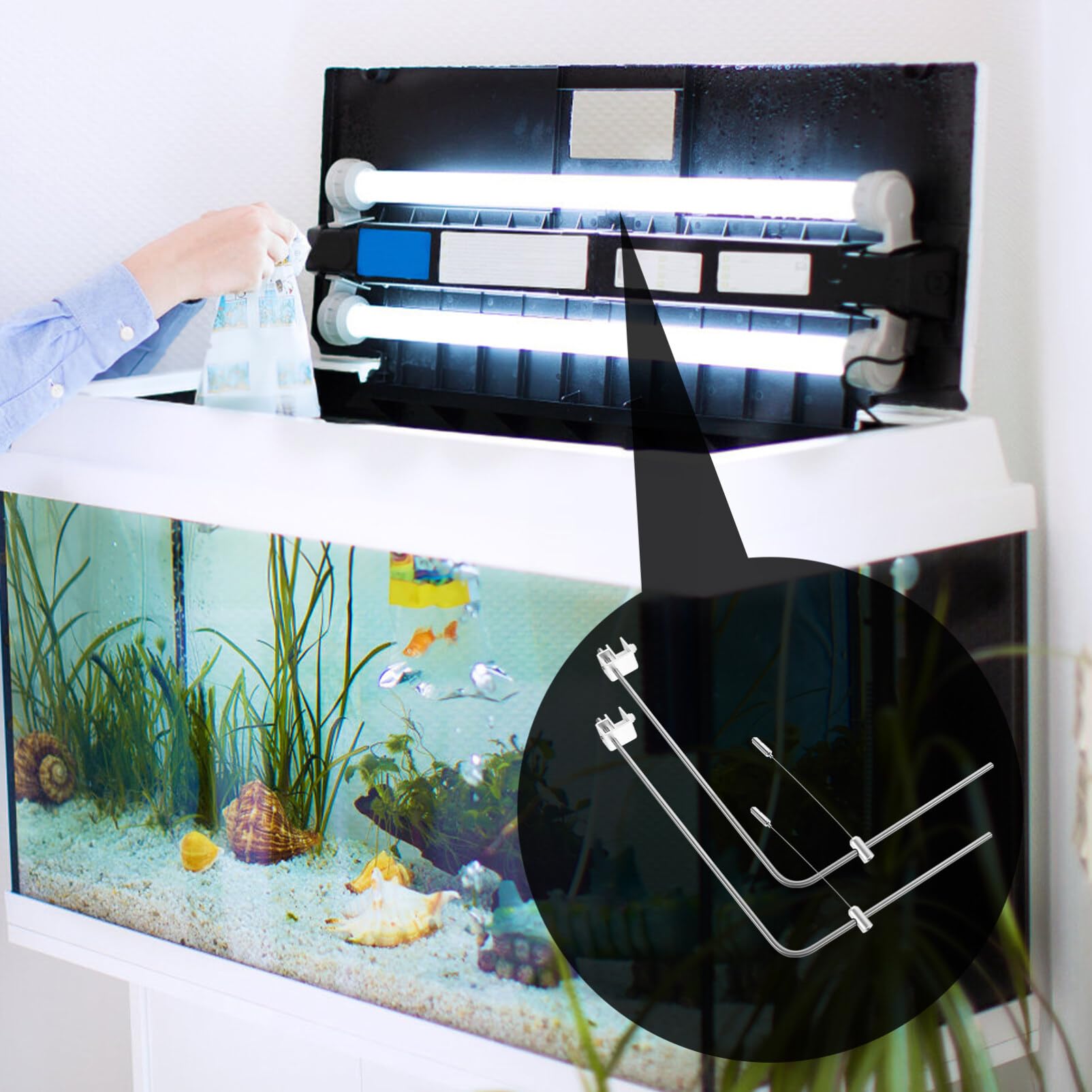 Lampada Rettile Illuminazione Stand,Supporto Di Illuminazione Per Acquario Accessorio Per Acquario Luce Rack Universale Staffa Di Sospensione A Forma Di Puleggia
