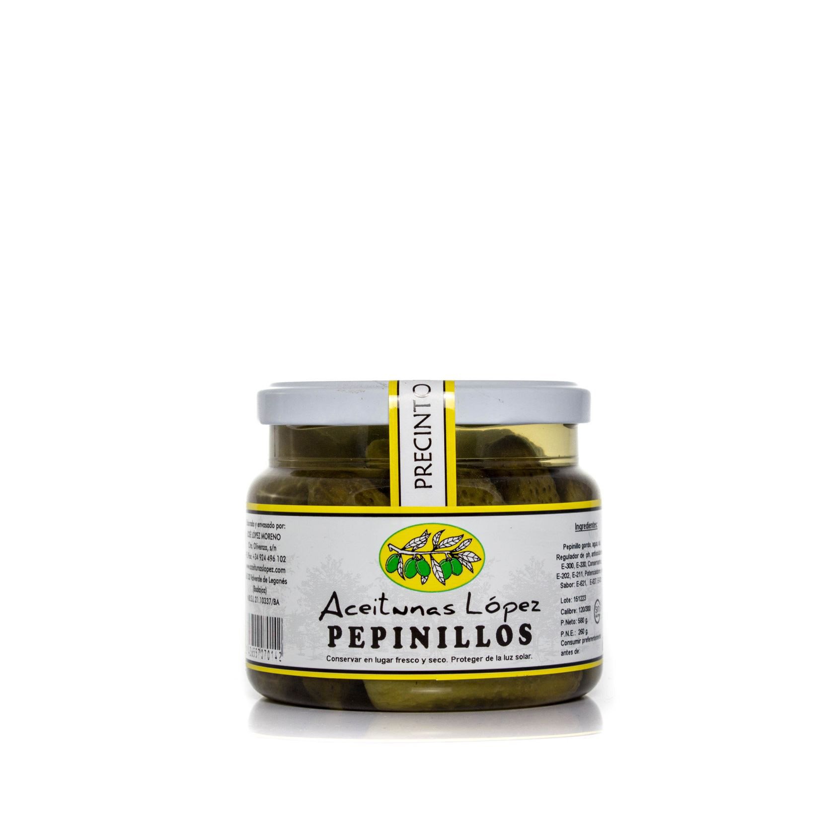 Pepinillos Medianos Sabor Anchoa Envase PET 550 g Peso Neto