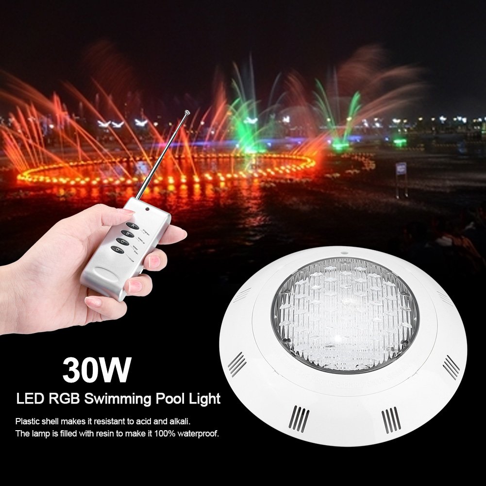 Fdit LED RGB Wielokolorowy podwodny basen Jasne światło z pilotem Podstawa wazonu Staw Garden Party 30W 300 Podwodne oświetlenie LED Lampy basenowe Wodoodporne