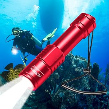ORCATORCH D520 1000 Lumens Palm-Size Scuba Dive Light, Red