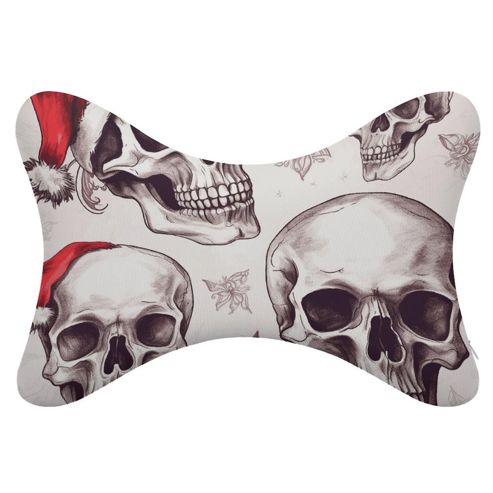 Adfgyerh Style Sketchy Skulls Pillow ，Memory Foam Pillow Core，Cushion,Provide Neck Support，Car Pillows For Travel Car Seats And Home Offices.