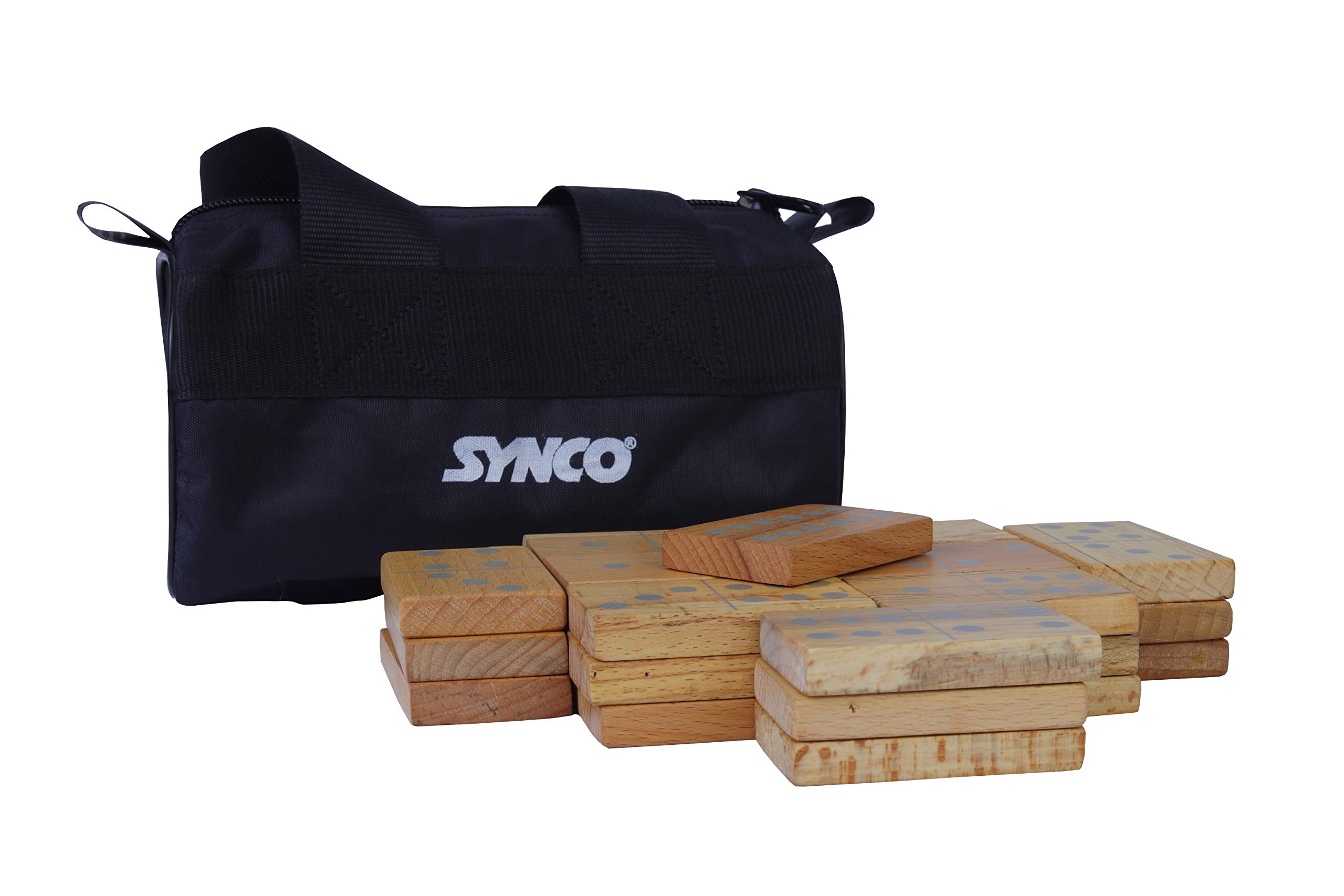 Synco Wooden Jumbo High Tower - Giant Tumbling Tower Game with Natural Pine Wood | Outdoor Garden Game for Family, Friends & Parties | Sturdy, Fun & Competitive Wood Blocks