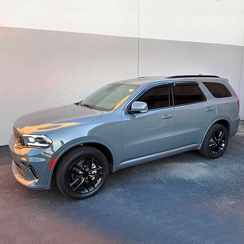 Miniatura 4 de IKON MOTORSPORTS - Visera de ventana compatible con Dodge Durango 2011-2025, 4 unidades con tinte de humo acrílico, protección contra la lluvia,