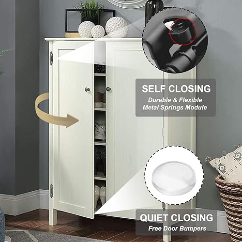 Miniatura 5 de Double Elite Bisagras de gabinete de níquel cepillado satinado superpuestas de 12 pulgada, 25 pares (50 unidades), bisagras de cierre automático