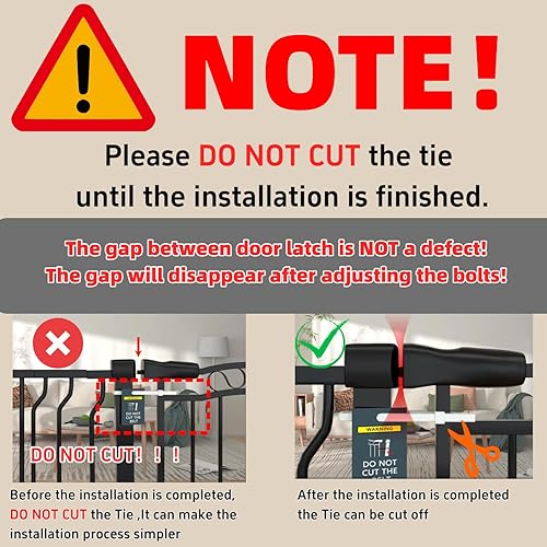 Miniatura 5 de Puerta extra ancha para bebés de 53.1 a 62.5 pulgadas, puerta para perros montada a presión para interiores, puerta de mascotas para gatos, perros y