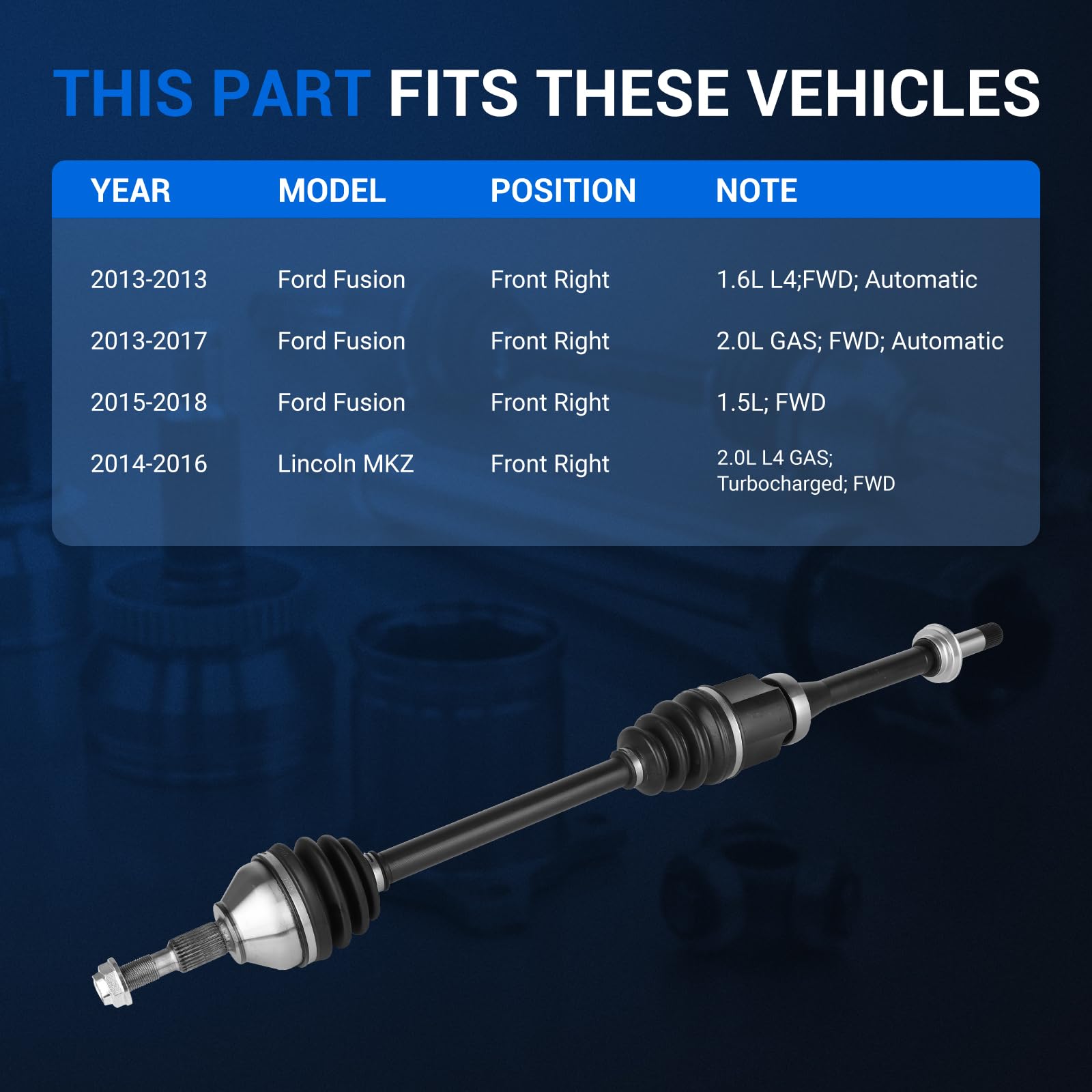 Amazon.com: Autoround 662314 Front Right CV Axle FWD Fit for Ford