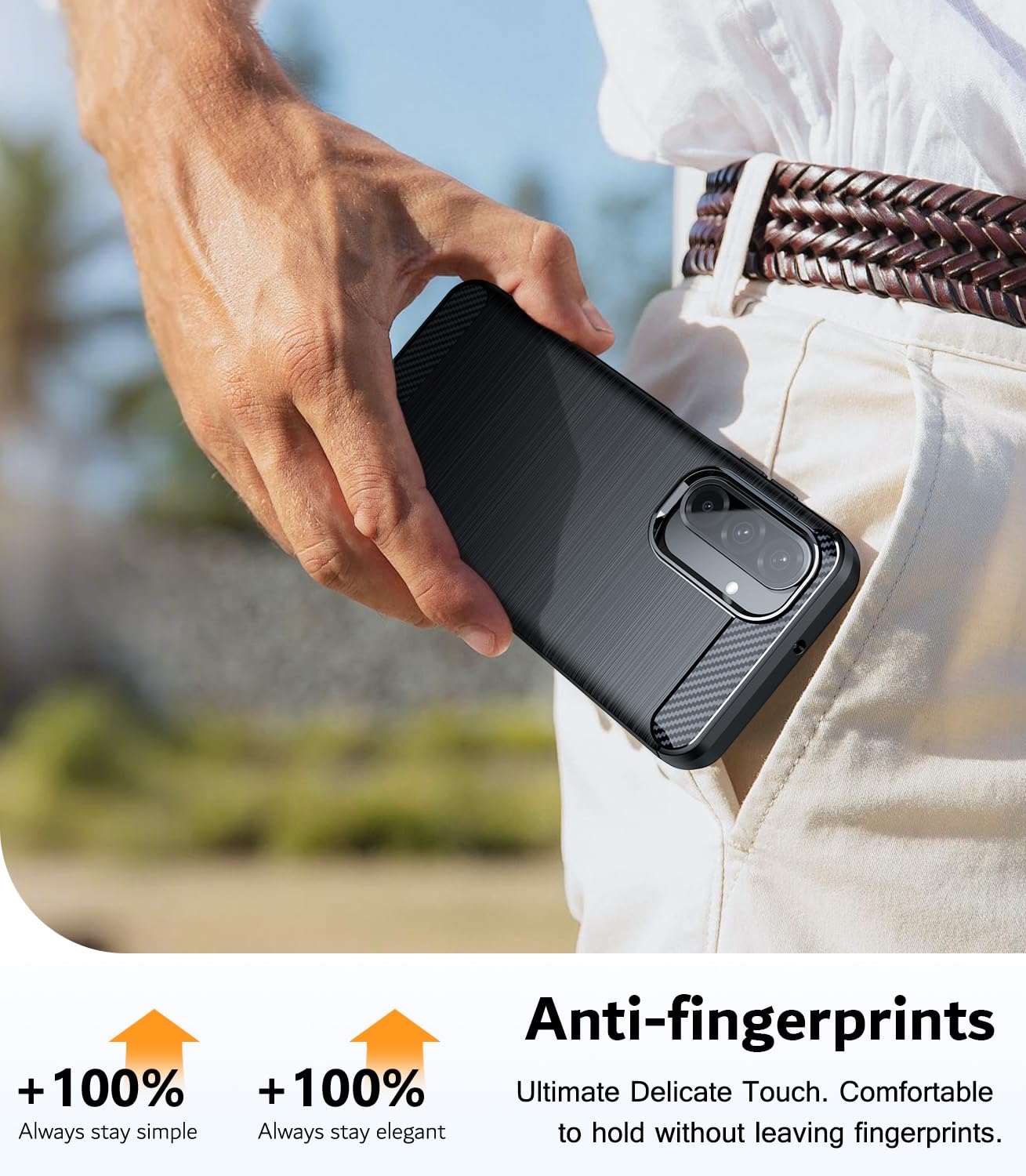 TesRank Etui do Samsung Galaxy A17 5G+ Zestaw 2 sztuk szkła hartowanego, ochrona z włókna węglowego] Elastyczny miękki pokrowiec premium TPU Galaxy A17 5G Odporny na zarysowania Odporny na wstrząsy