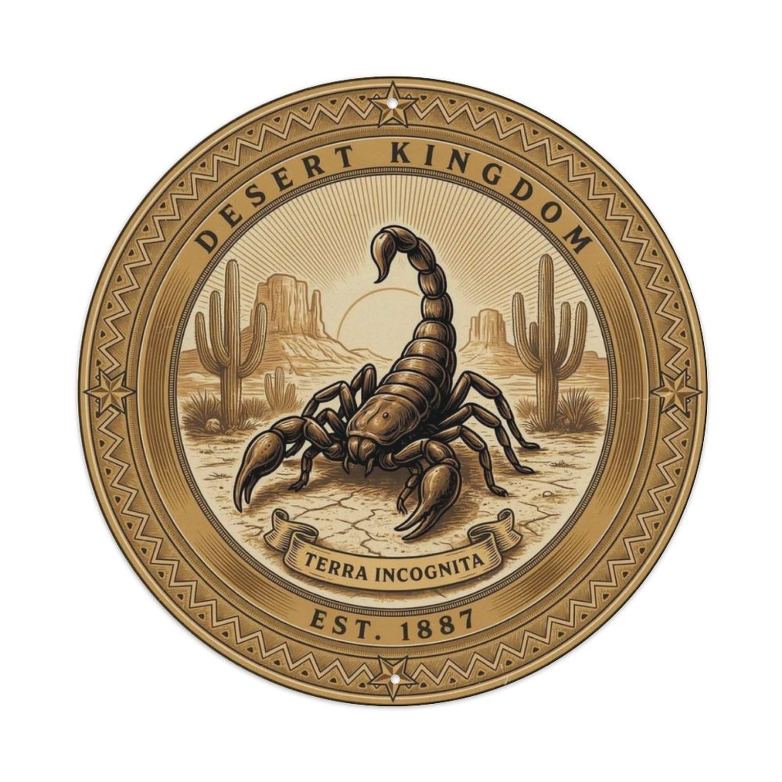 Vintage Scorpion Desert Metal Tin Sign Plaque