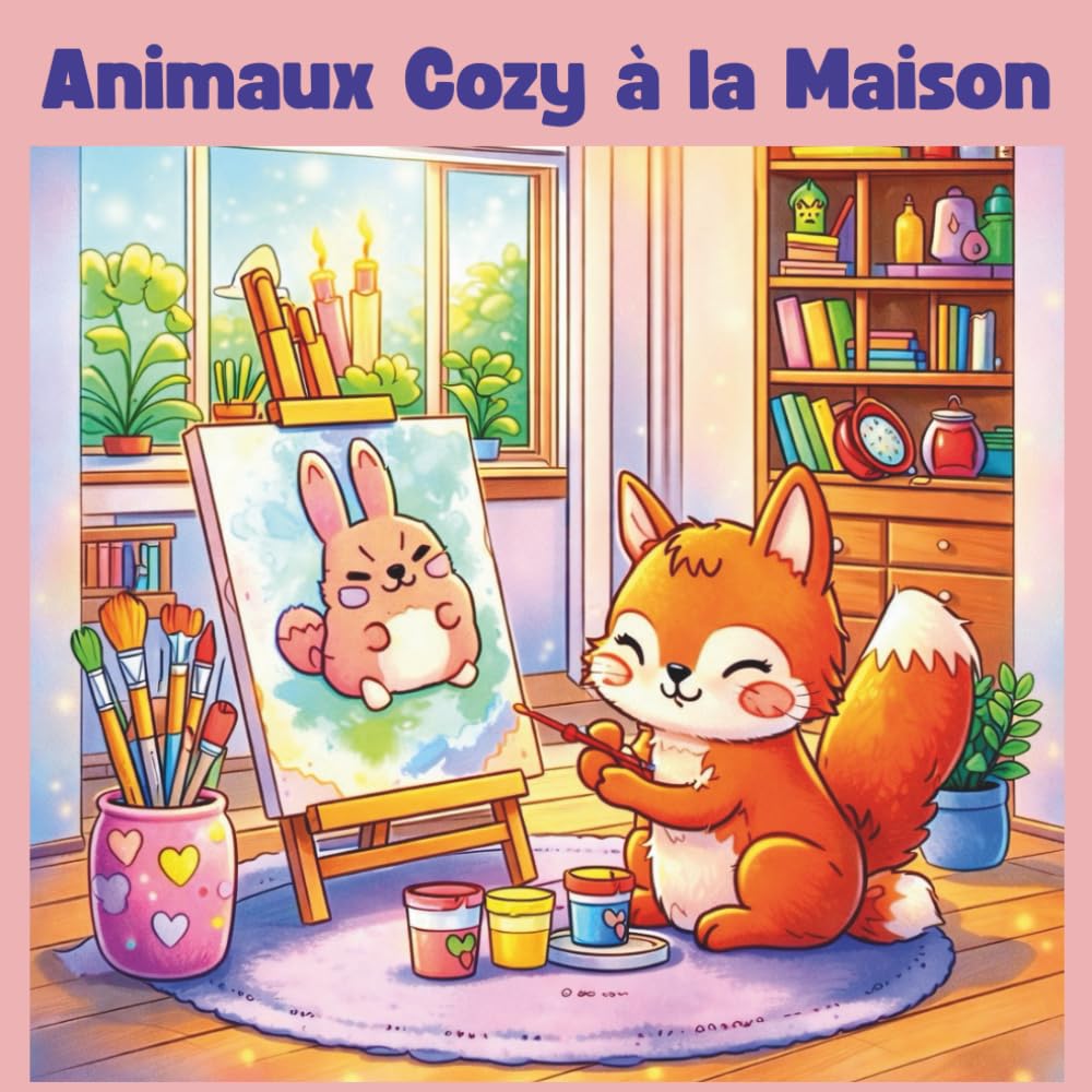 Animaux Cozy à la Maison: Plusieurs illustrations adorables d’animaux mignons dans des activités intérieures apaisantes pour se détendre et ralentir