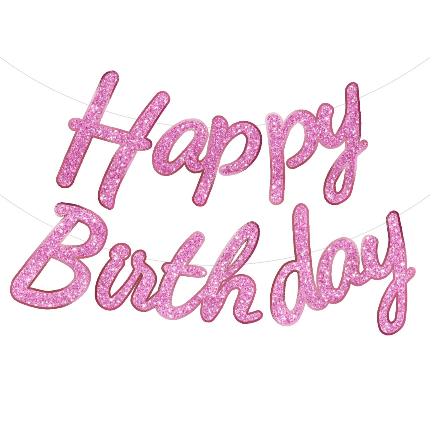 Red Glitter Birthday Banner - Sparkle Party Decor -30