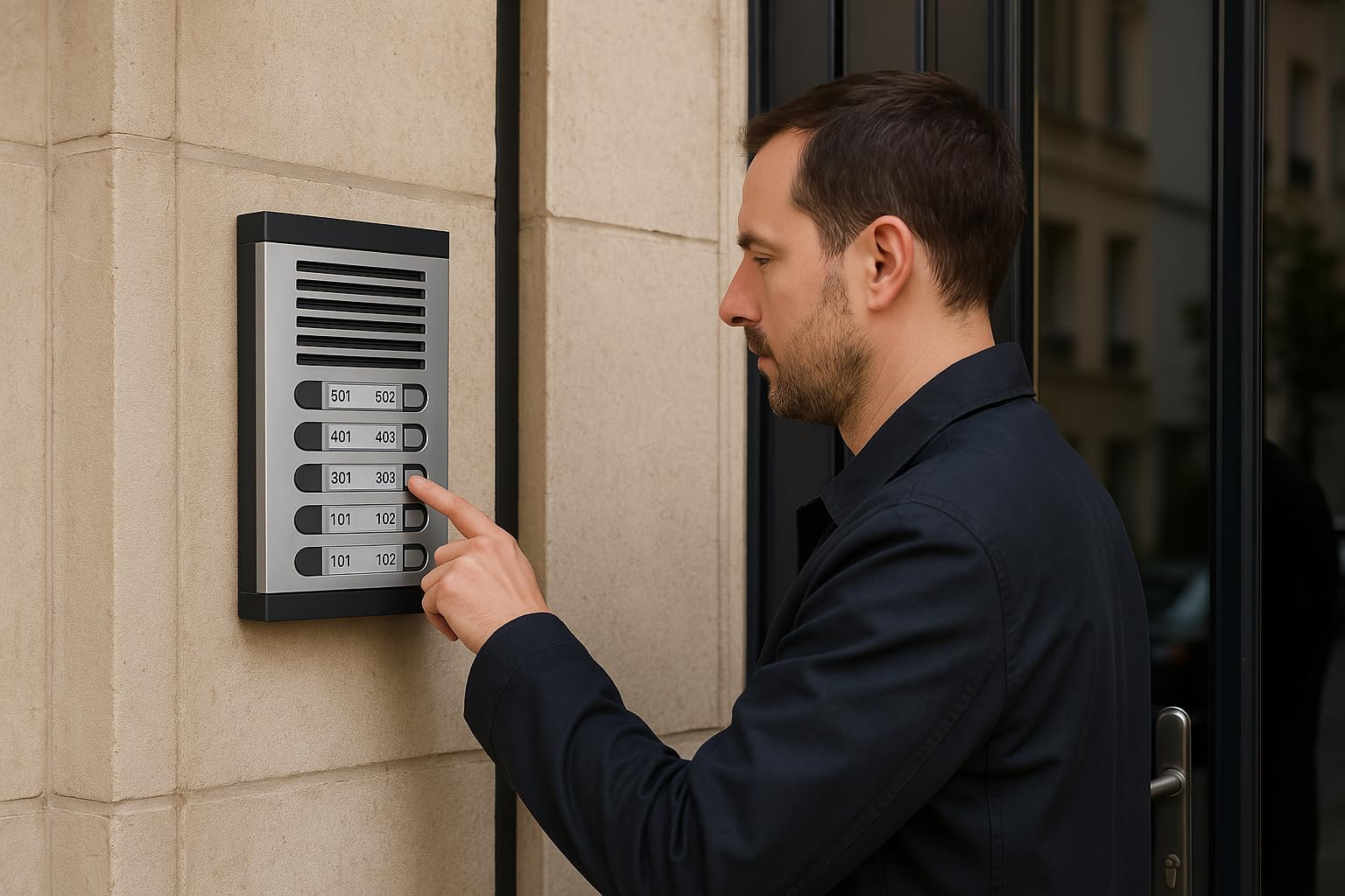 Kit citofono 6 appartamenti audio analogico 4+n – Citofono condominiale per 6 unità abitative, – Posto esterno, citofoni interni, alimentatore e scatola da incasso inclusi – professionale